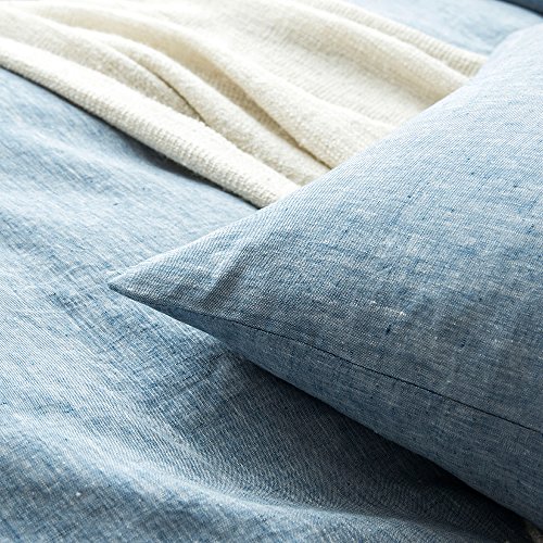 Merryfeel Luxurious 100% Pure French Linen Chambray Sheet Set - Queen - Thumbnail 3