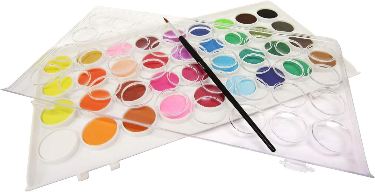 MONT MARTE Watercolour Paint Set - 36 brilliant Colours - High pigmentation - Including Paint Brush - Ideal for Watercolour Painting - Image 4