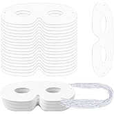 Tecmisse 100 Pack White Paper Eye Masks, Plain Masquerade Mask Blank Masks Decorate for Cos-Play, Halloween Party
