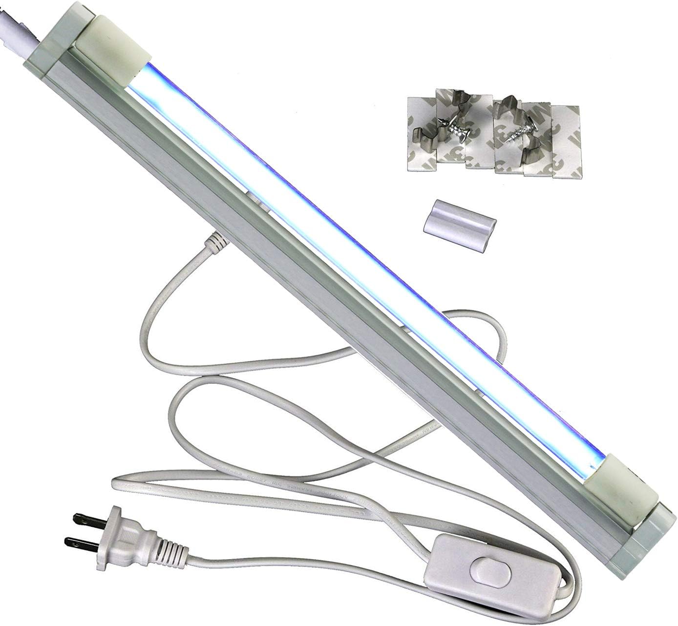 UV Germicidal Lamp UV-C Light Ultraviolet Bulb with 5ft Cord and Plug 110V (UVC & Ozone) (10W Ozone Lamp)