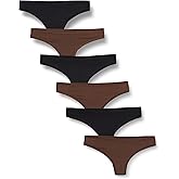 Amazon Essentials Women's Microfiber Underwear (Hipster & Thong, Available in Plus Size), Pack of 6