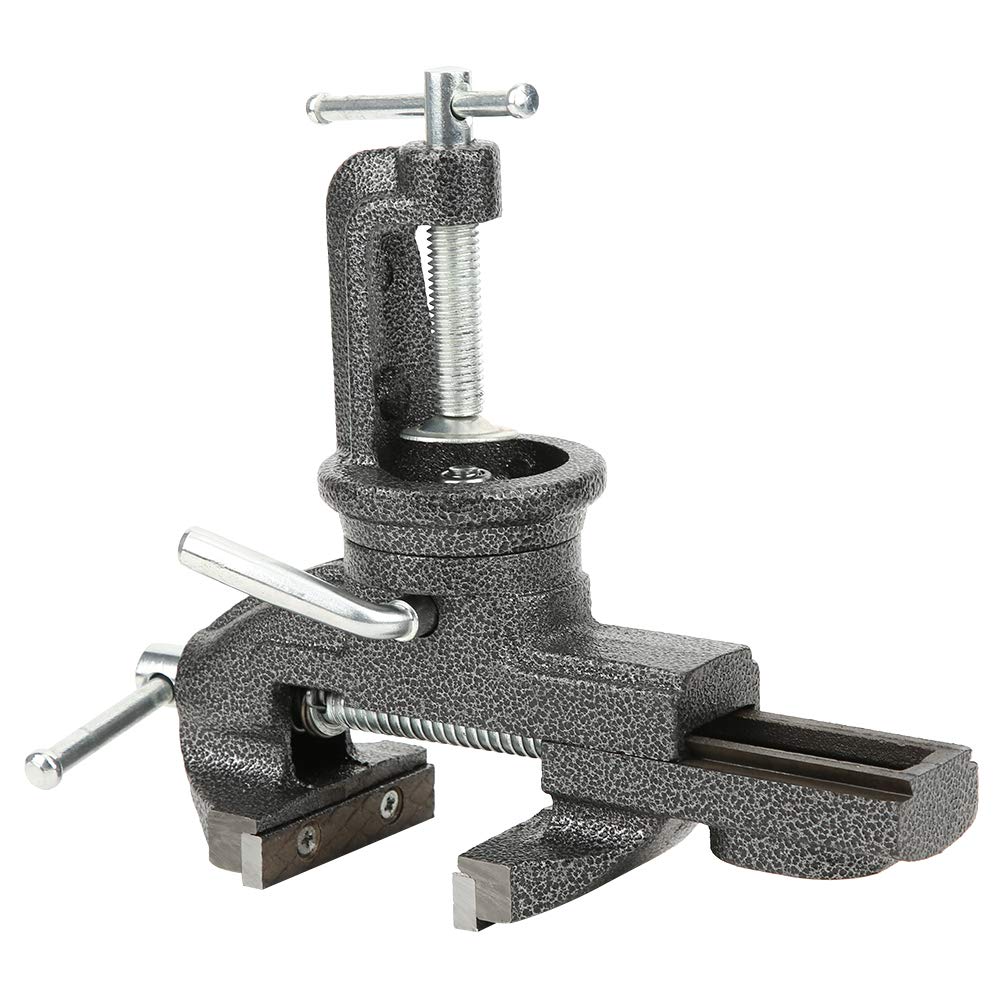 Table Vice 80mm Workshop Bench Vice Clamp with 360° Rotating Clamp Head for Tool Material Clamping Fixing, Rotatable Engineer Table Bench Vice Clamp, Cast Iron