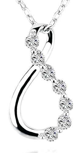 Meranu Damen Kette Silber 925 Infinity Unendlichkeits-Zeichen Anhänger Halskette - 50-55 cm