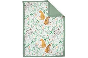 Little Unicorn Lofty Comforter Blanket | Super Soft & Breathable Muslin Fabric| Great for Play & Bedtime Blanket (Mighty Jungle)