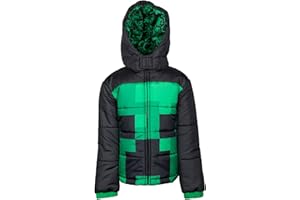 Minecraft Creeper Steve Zip Up Winter Coat Puffer Jacket Toddler to Big Kid
