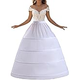 Women's Petticoat Crinoline 4 Hoop Underskirt A-Line Floor Length Wedding Ball Gown Skirt Slips Bridal Dress Petticoats