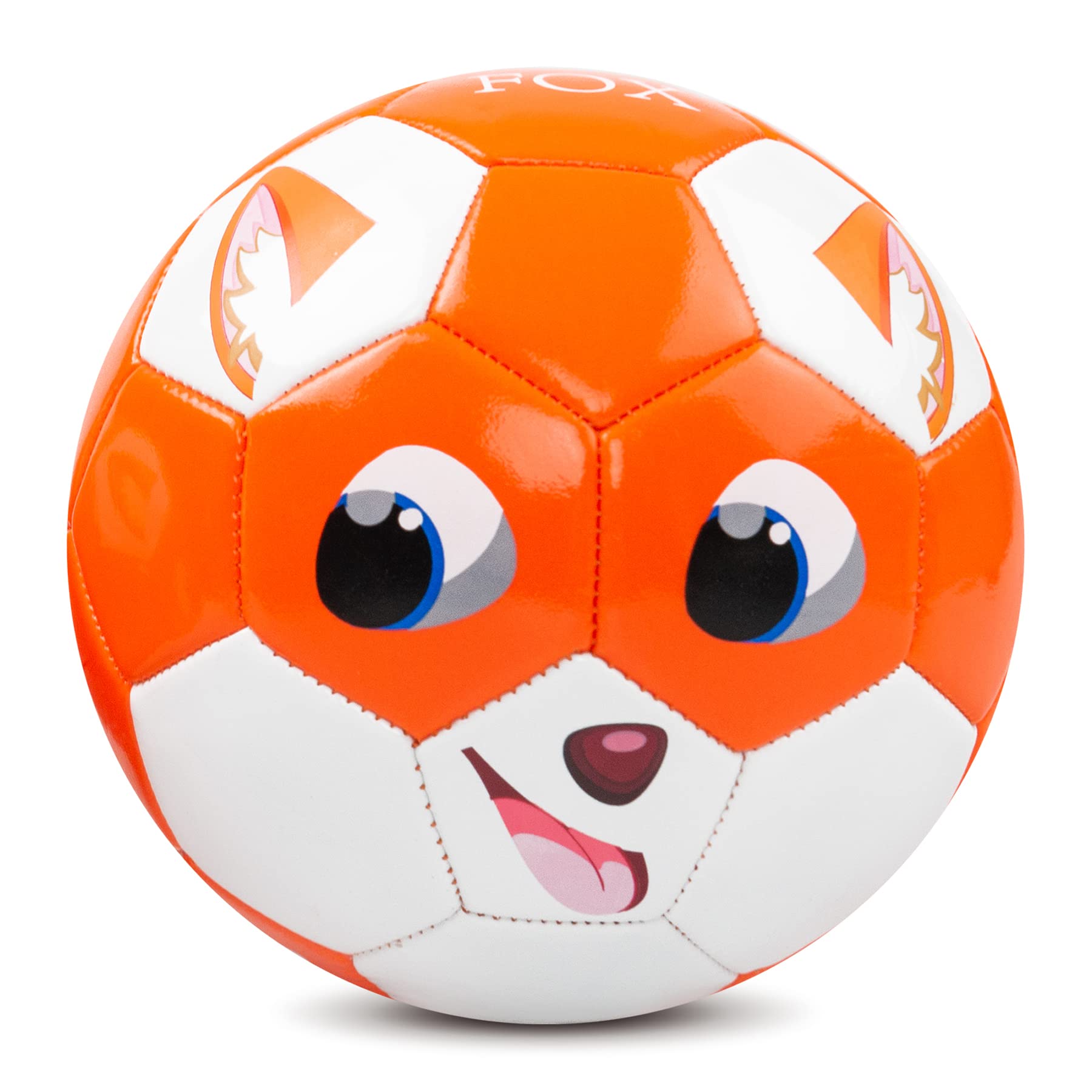 INPODAK Football for Toddlers 1-3, Kids Football, Footballs Size 2, Garden Game Ball, Footballs Toys Gift for Boys Girls Outdoor Lawn Beach, Orange Fox