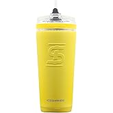 Ice Shaker 26 Oz Tumbler, Insulated Water Bottle with Straw, Stainless Steel Bottle, As Seen on Shark Tank, Water Bottle with Straw, Yellow
