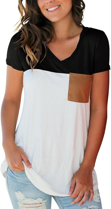 t shirt basic col v femme