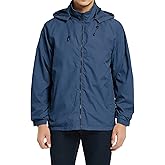 Gleemyth Mens Lightweight Windbreaker Jacket Waterproof Rain Jacket with Hood Soft Shell Jacket