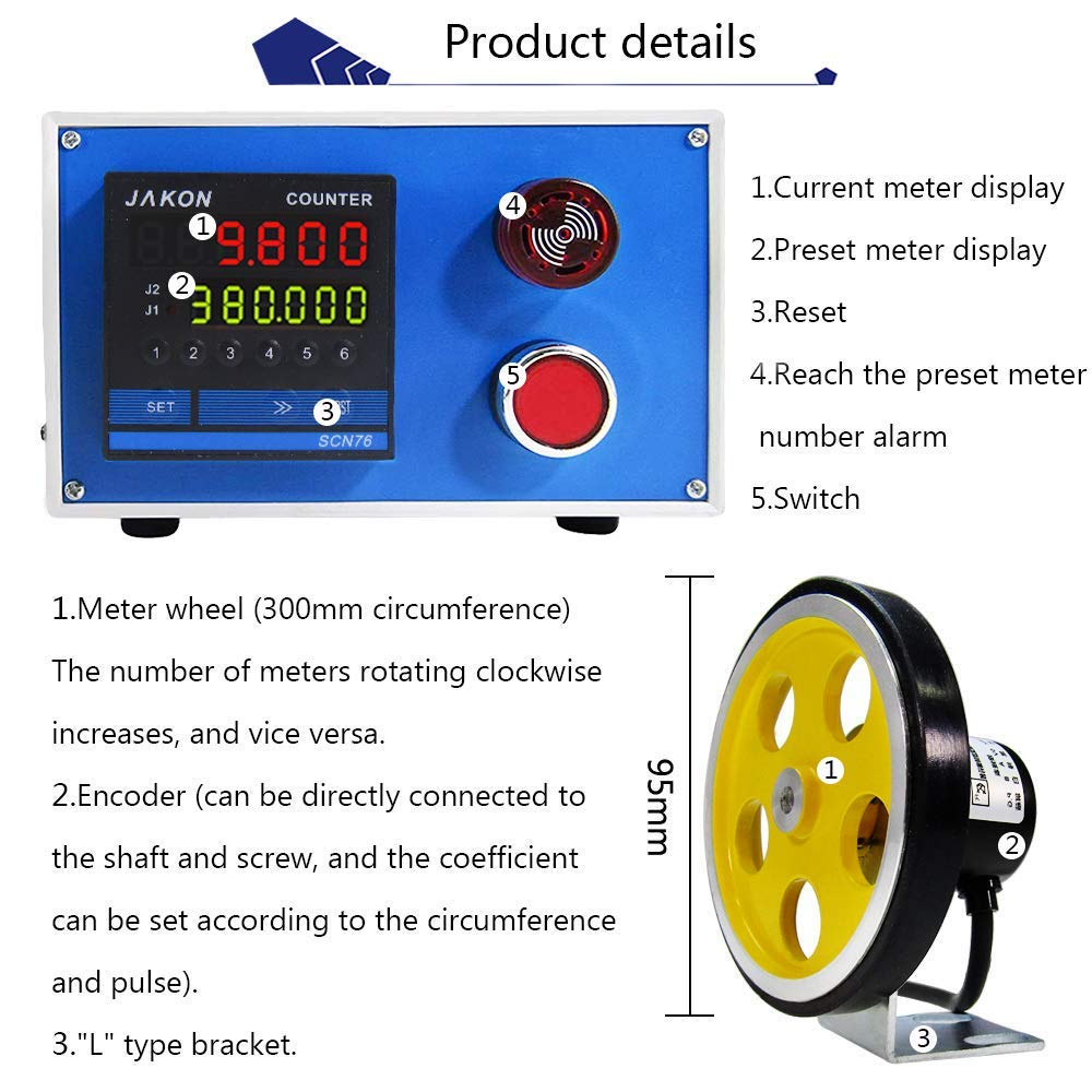 YJINGRUI Length Meter Counter Digital Length Meter with Wheel Roller Switchable for Meter and Yard - Image 4