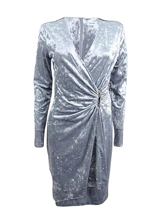 calvin klein velvet wrap dress