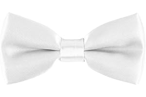 FELYSIK White Boys Bow Ties, Kids Pretied Baby Bowties for Prom Event Wedding