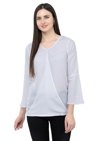Women's Crepe Off-White Casual Top