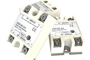 YQSIYU SSR-60AA 3PCS Input 80-250V AC to Output 24-380V AC Single Phase Solid State Relay 60A