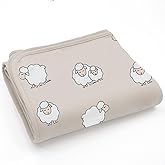 Woolino Baby Blanket for Crib or Stroller - Merino Wool and Organic Cotton Infant Blanket - 4 Season - 40” x 31.5” - Sheep