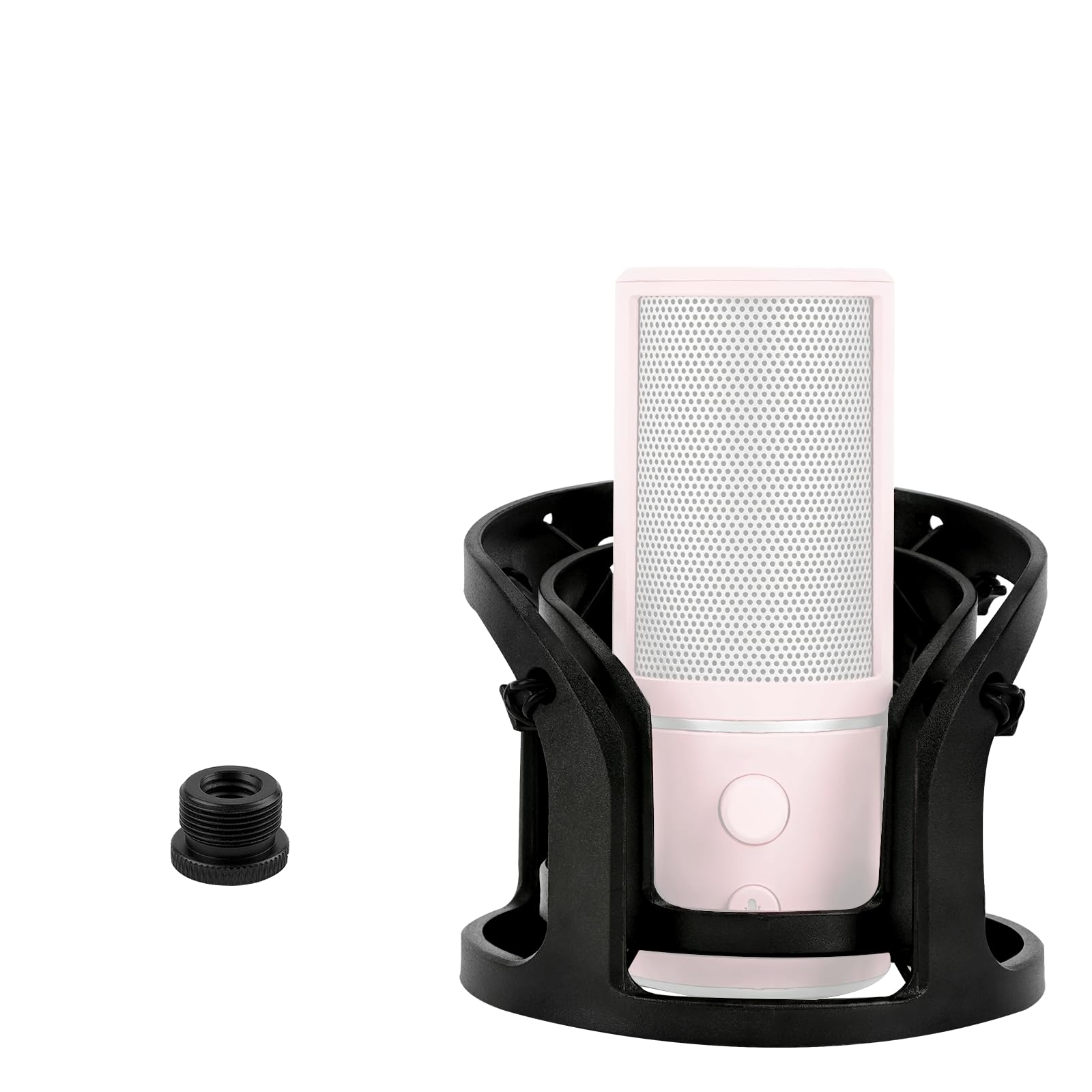 Geekria for Creators Microphone Shock Mount, Mic Anti-Vibration Suspension Adapter Clamp Compatible with Rode NT1, NT1-A, K2, XDM-100, CAD Audio GXL1800 Mic Holder Clip (Black/Plastic)
