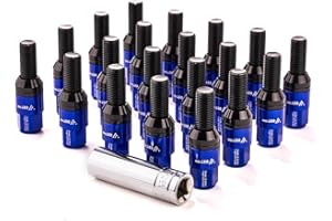 KAMIVOVO M14x1.5 Wheel Lug Bolts, 20pcs 28mm Shank 17mm Hex 3 inch Length Forged Bolts for Most Aftermarket Custom Wheels Conical Seat