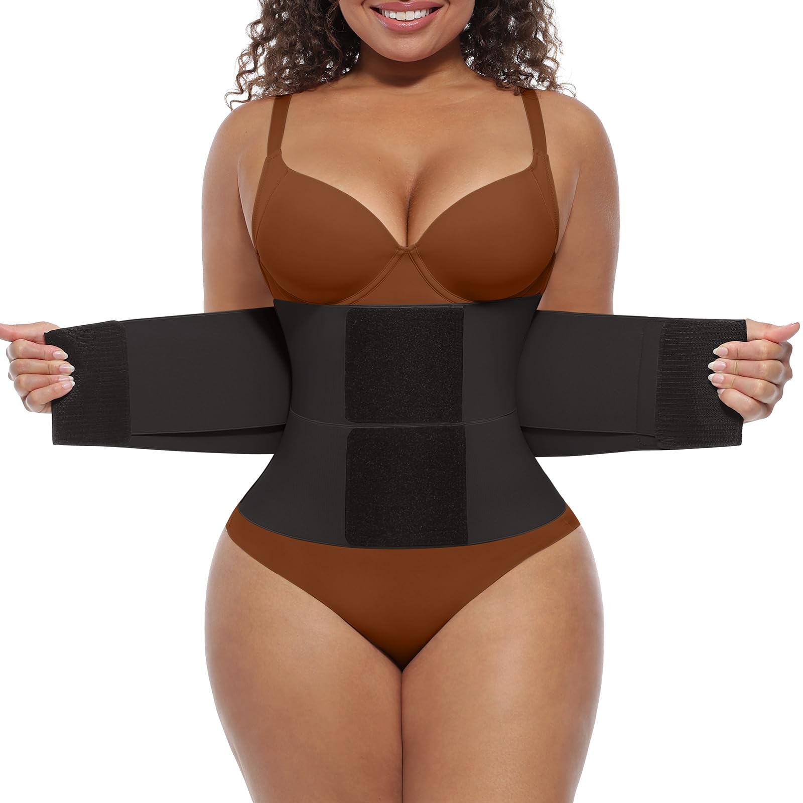 Photo 1 of FeelinGirl Waist Cincher Tainer Workout Neoprene Shaper Tummy Slimmer Plus Size Belly Band for Women Black S