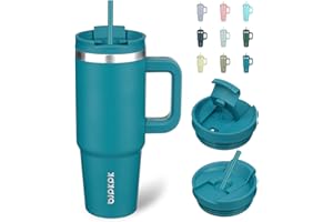 BJPKPK 30 oz Insulated Tumbler With Lid And Straw Stainless Steel Tumblers Cup With Handle For Women And Men,Laguna