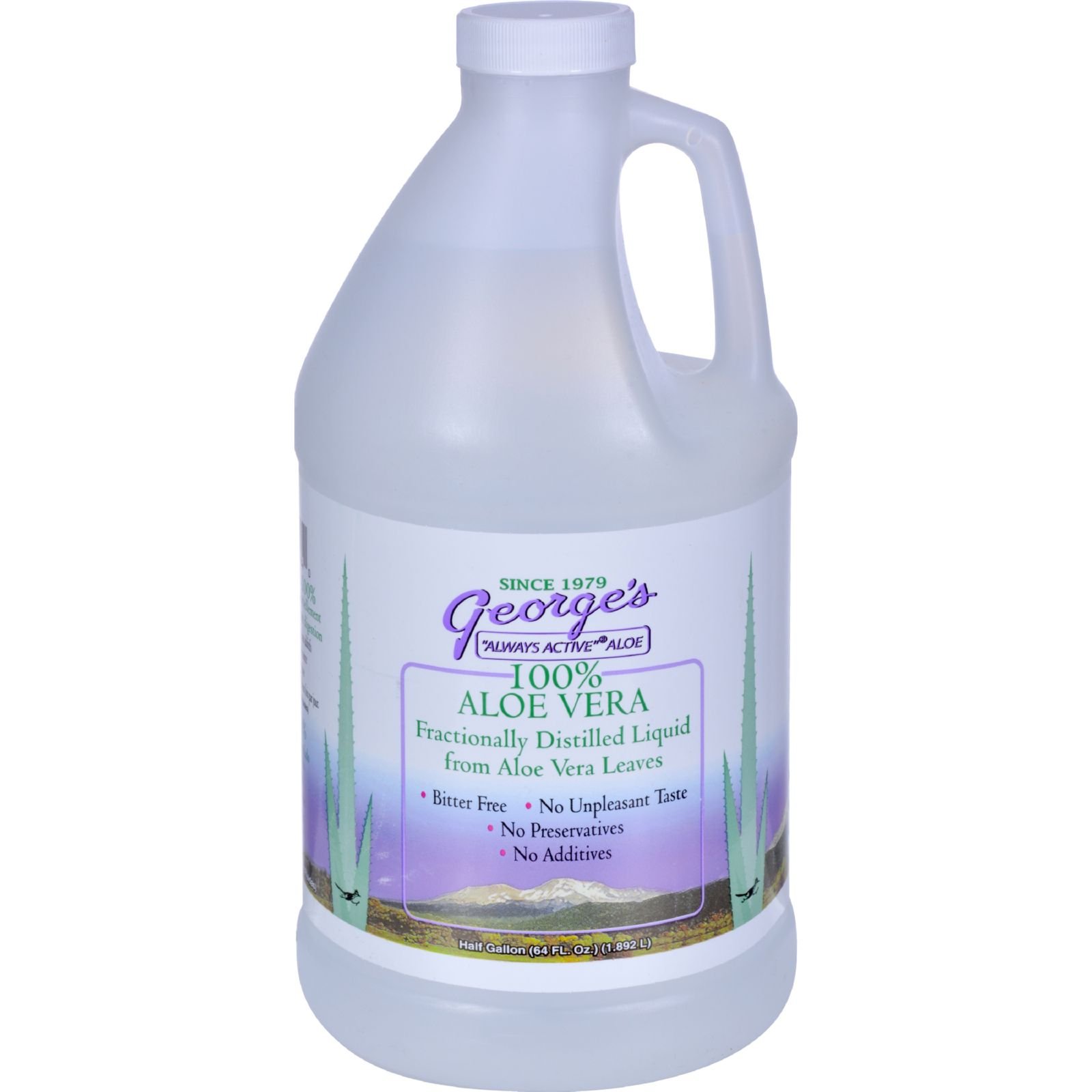 George's Aloe Vera, 100% Aloe Vera, Half Gallon, (64 fl oz) (1.892 L)