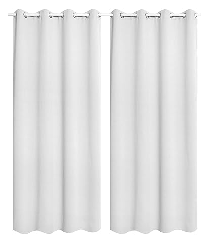 Woltu Pair Of Eyelet Ring Top Curtains Thermal Insulated Curtains