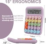 Bimormat Colorful 12 Digit Calculator Purple Candy Keyboard Style Large Display view 3