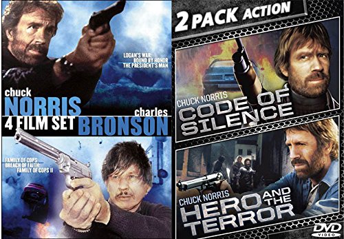 American Hero Chuck Norris VS American Hero Charlie Bronson 6-DVD Bundle-  Logan's War: Bound By Honor/ The President's Man/ Family Of Cops/ Family