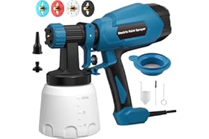 WIBENTL HVLP Paint Sprayer, Electric Spray Paint Gun, 3 Modes & 4 Barss Nozzles, with Cleaning & Blowing Joints, Variable Flow Control, for Doors, Fences, Furniture, Wall, Cabinet, Garden Chairs, etc.