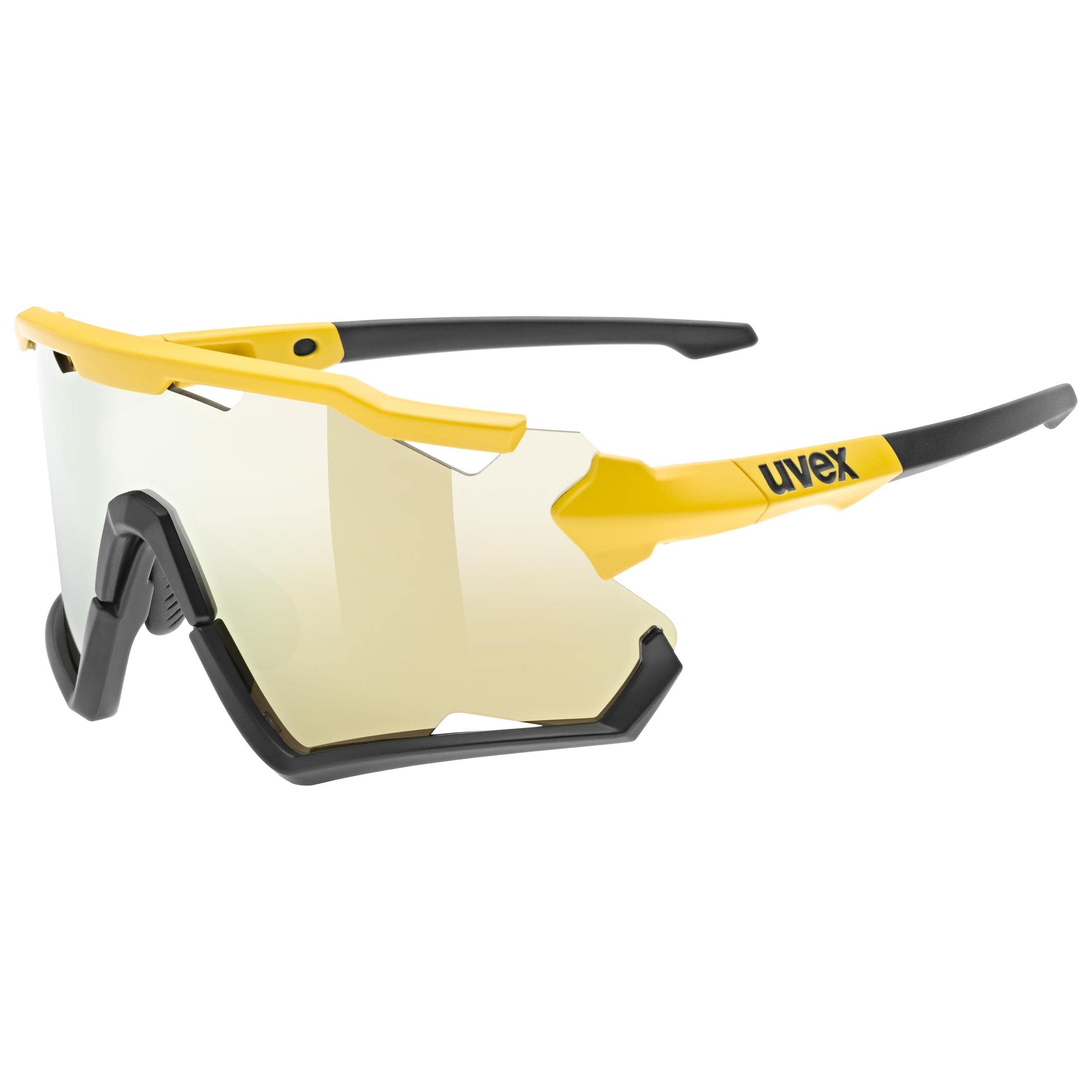 uvex Sportstyle 228 - Sports Sunglasses for Men and Women - Anti-Fog Technology - Removable Frame - Sunbee-Black Matt/Yellow - One Size