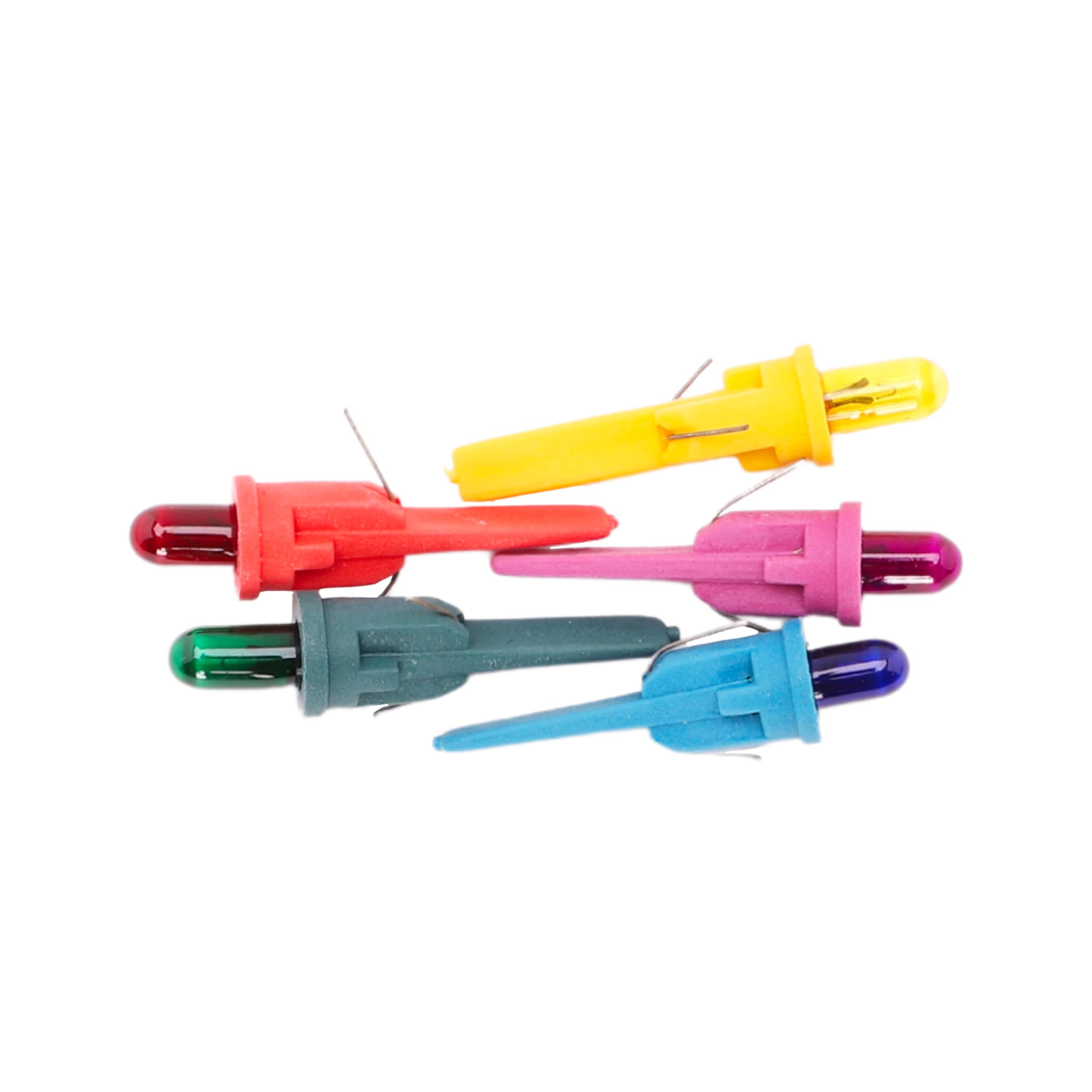 Christmas Concepts® Pack of 5 Multi-Colour Push in Spare Bulbs - 7V 0.49W 0.07A - Replacement Bulbs for Micro Lights