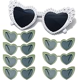 FSLLZCJY Bachelorette Party Heart Sunglasses 8 Pack Pearl Bride Sunglasses Bridesmaids Sunglasses Party Favor Proposal Gifts