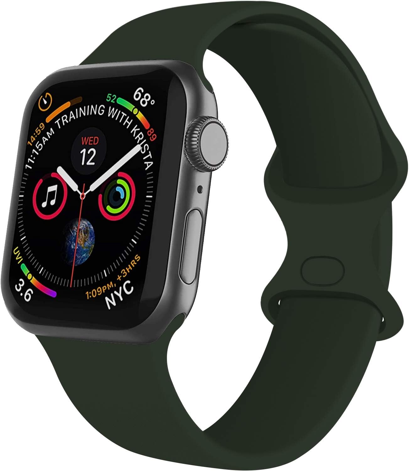 Rain gold Watch Band Compatible with Apple Watch 38mm 40mm 42mm 44mm,Soft Silicone Sport Replacement Strap Compatible for iWatch Series SE 6 5 4 3 2 1