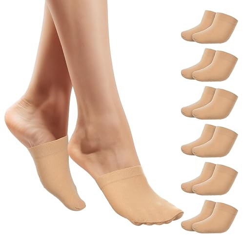 Lusofie No Slip Half Socks for Women 6 Pack | Stay in Place & Invisible | Comfortable with Heel Grip | Low Cut Liner for Flats, Loafers, Sneakers