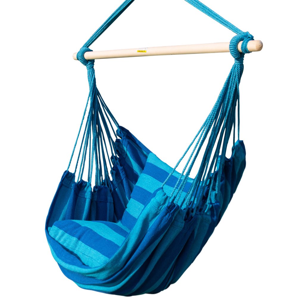 Soft Hanging Rope Hammock Chair Indoor Outdoor Max. 275 Lbs Seaside