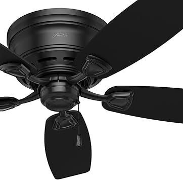 Hunter Fan 48 Inch Low Profile Matte Black Outdoor Ceiling Fan 5