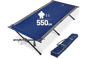 EVER ADVANCED Extra Wide Camping Cot for Adults Oversized XXL Sleeping Cots Folding Cot Bed with Carry Bag, 84.3" L x 41.9" W, Support to 550 lbs