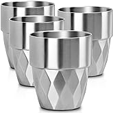 Beasea Stainless Steel Cup, 10 oz Set of 4 Stackable Stainless Steel Insulated Cups, Small Metal Cup Double Wall Tumbler Vacu