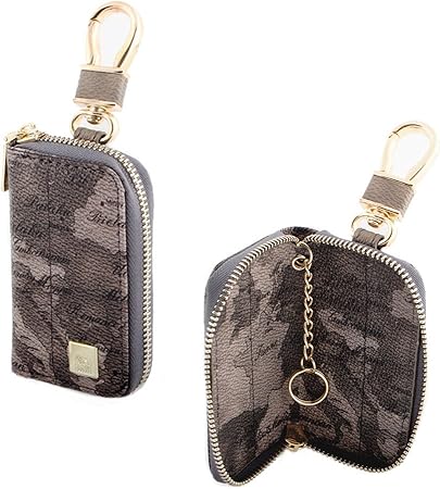 Amazon プリマクラッセ キーケース スマートキー キーホルダー プレゼント 男性 女性 ラッピング可 上品 キーリング スマートキーケース レディース メンズ ペア 世界地図 Primaclasse プリマクラッセ ブランド ギフト グレー Gray キーケース キーホルダー 車