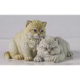 US 5.5 Inch Sleepy Kittens Decorative Statue Figurine, Tan and White