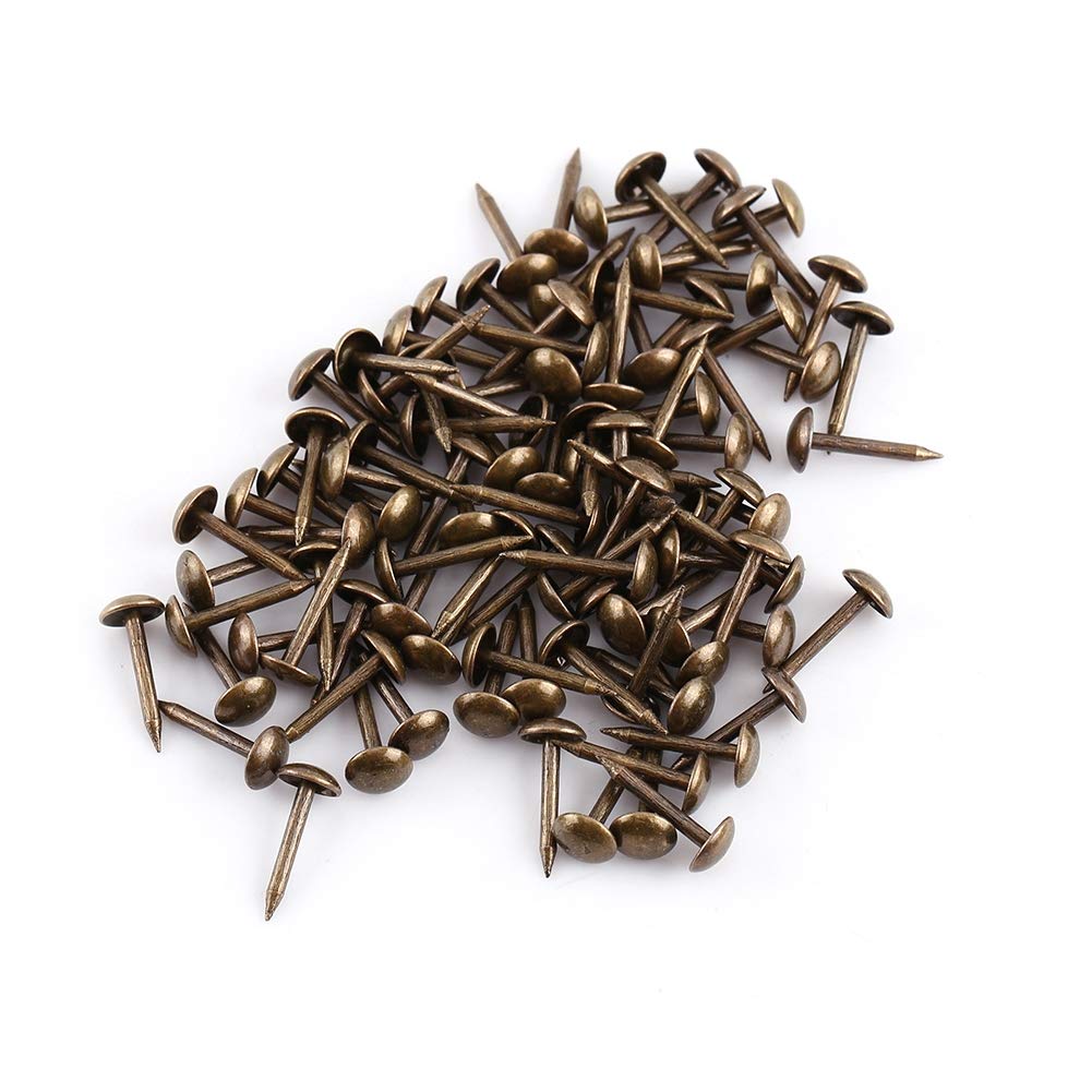 Yosoo Health Gear 100pcs Antique Furniture Nails Pins, Upholstery Tacks Furniture Pins, Round Thumb Push Pins for Wood, Furniture, Sofa, Chair, Bed, Cork Board, DIY Projects(6 * 14mm)