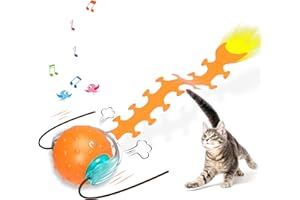 Waaiio Interactive Cat Toys for Indoor Cats, Fast Rolling Cat Ball with Centipede Tail, Birds Chirping Touch Activated Automatic Kitten Toy, Rechargeable Toys for Cats to Keep Them Busy