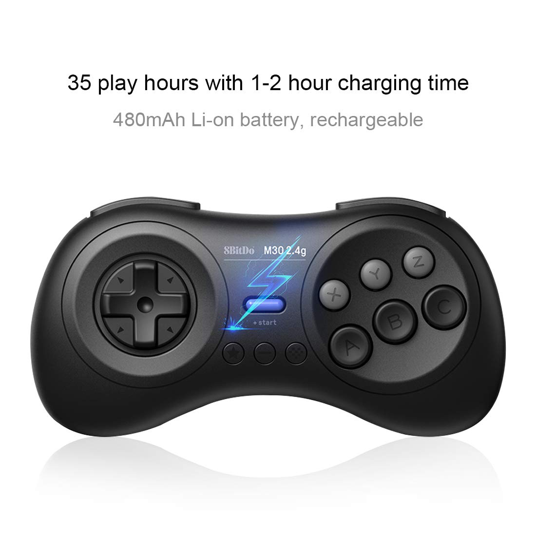 AKNES M30 2.4G Wireless Controller 6-Button Gamepad Gaming Console for Sega Genesis Mini and Mega Drive Mini for Sega Genesis Mini, Nintendo Switch, PC, MacOS, Steam, Raspberry Pi: Video Games