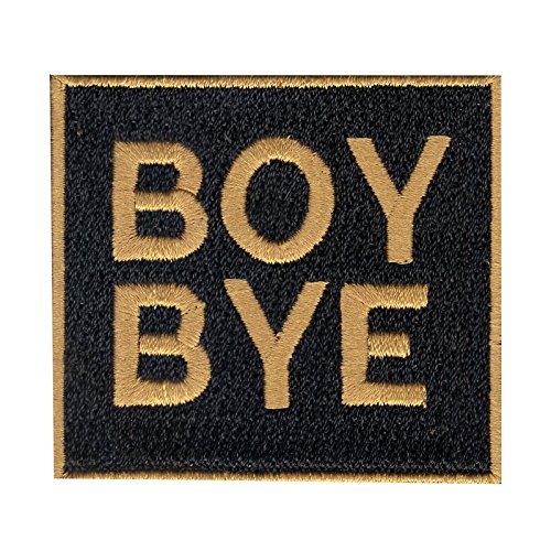 Boy Bye DIY Iron On Embroidered Applique Patch