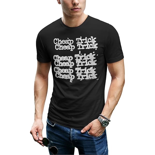 American Classics Cheap Trick x 3 Rock Band Name Repeat Black