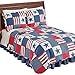 Collections Etc Americana Star Patchwork Quilt, Full/Queen