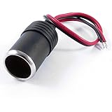 uxcell&reg; Car Charger Power Cigarette Lighter Female Socket Black w 26cm Cable
