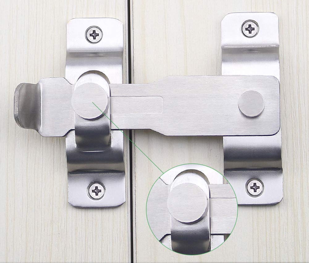 Large Hasp Heavy Duty Flip Latch Gate Latches Bar Latch Safety Sliding Door Lock Room, with Fixed Screw,Stainless Steel Brushed Finish