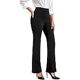 SEMARO Womens Bootcut Dress Pants High Waist Stretchy Flare Work Pants Business Office Pull on Slacks with Pockets