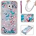 Galaxy S6 Case, Firefish Glitter Liquid Cover Slim Soft TPU Rubber Silicone Case Impact Resistant Durable Protective Case for Samsung Galaxy S6 -Flower